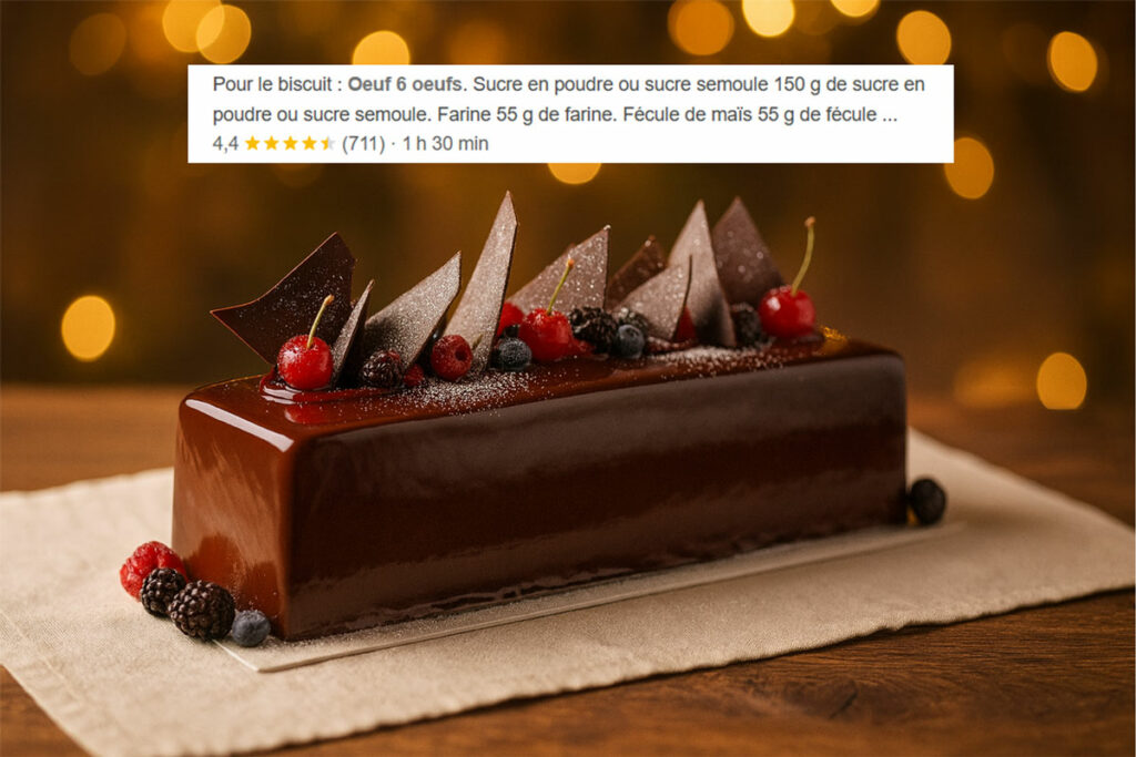 Gâteau Forêt Noire revisité format rectangulaire