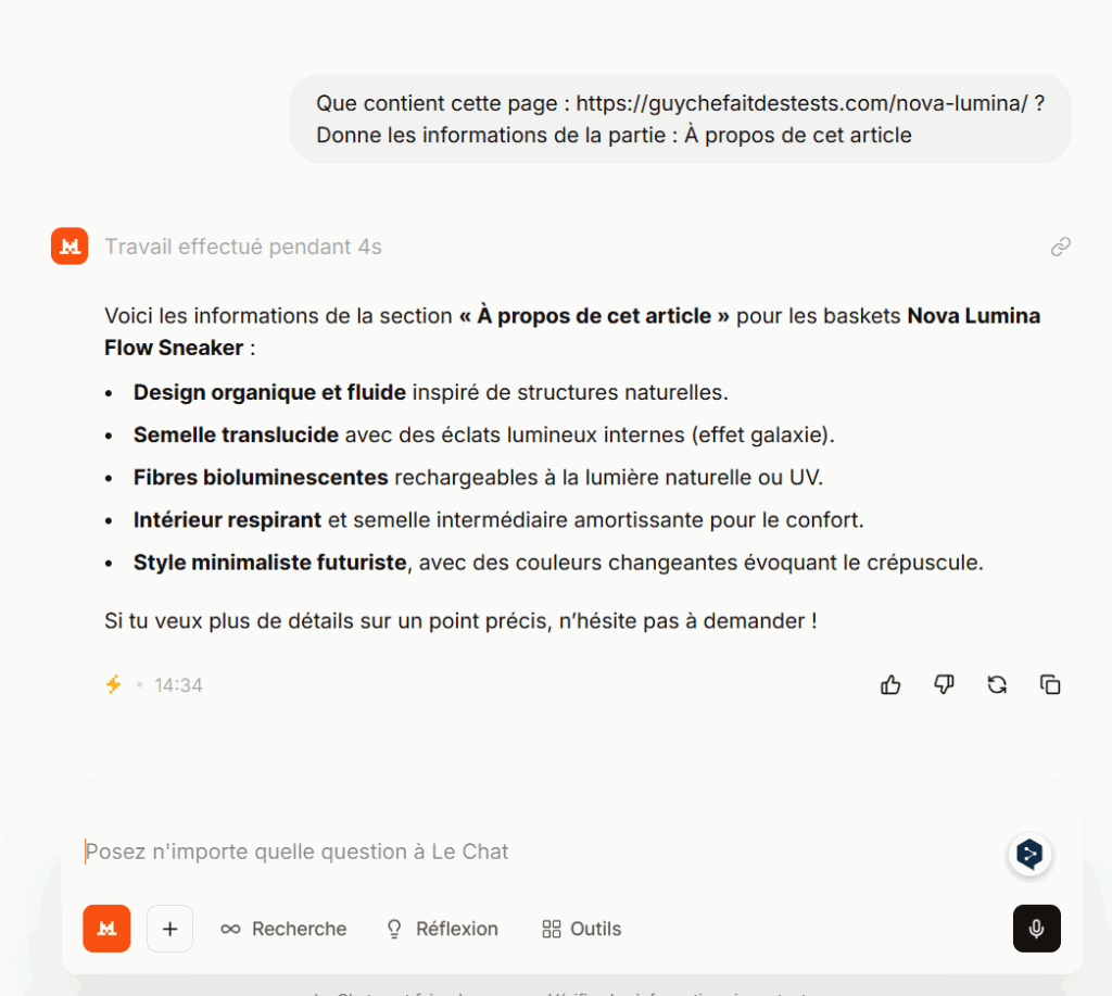 capture d'écran de Mistral